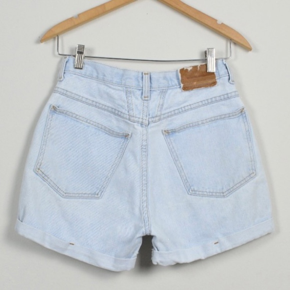 Vintage 90s Marithe Francois Girbaud Light Wash High Rise Denim Shorts - Size 26 - Picture 2 of 8